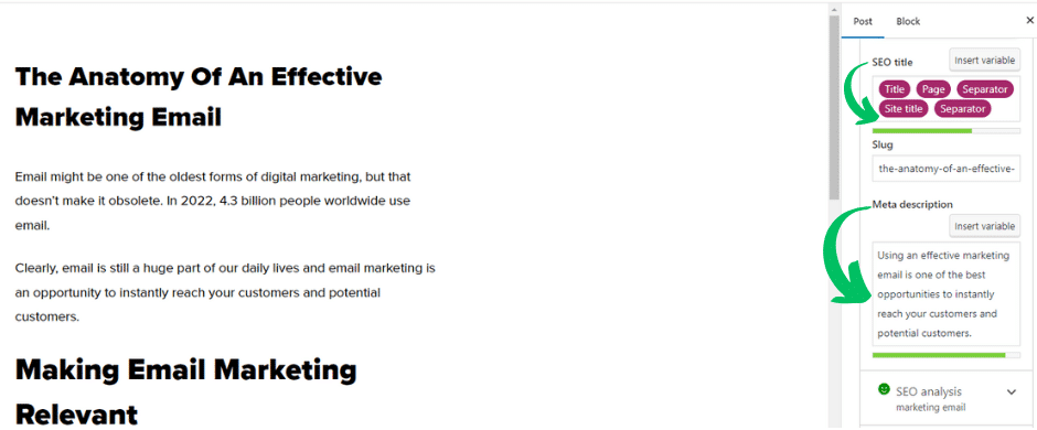 Improving email blogs with SEO titles boosts search engine rankings.
