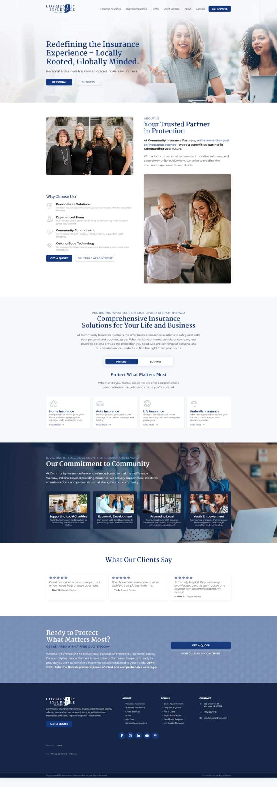 Community Insurance Partners site: Meet our team, services, and commitment.