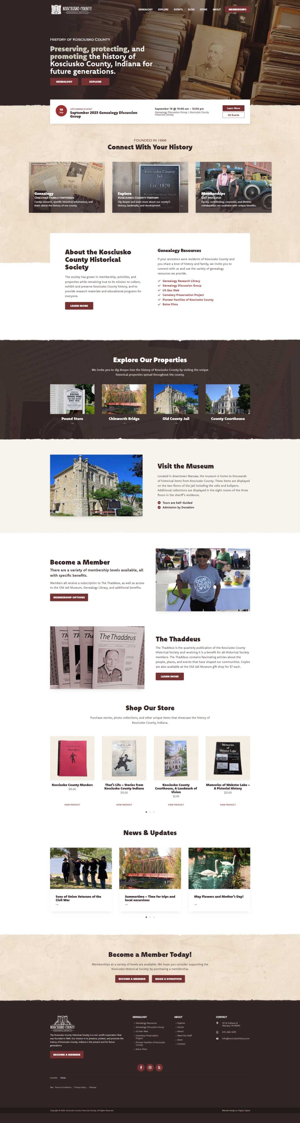 Website for Thomas D. Clark Center and Kosciusko County Historical Society.