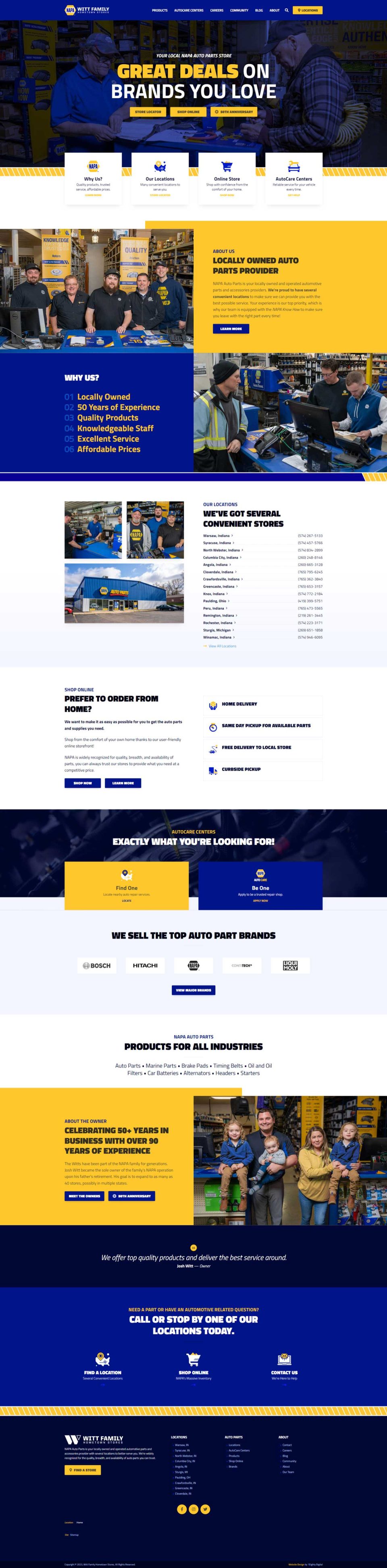 NAPA Auto Parts Store event with banners and a workshop setting.