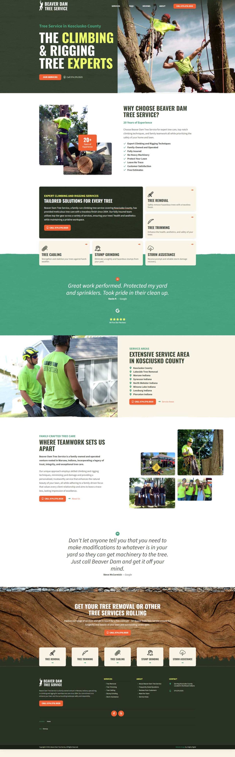 Beaver Dam Tree Service: info and testimonials on our tree expertise.