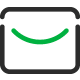 Email marketing icon: green check mark in a black outlined box.