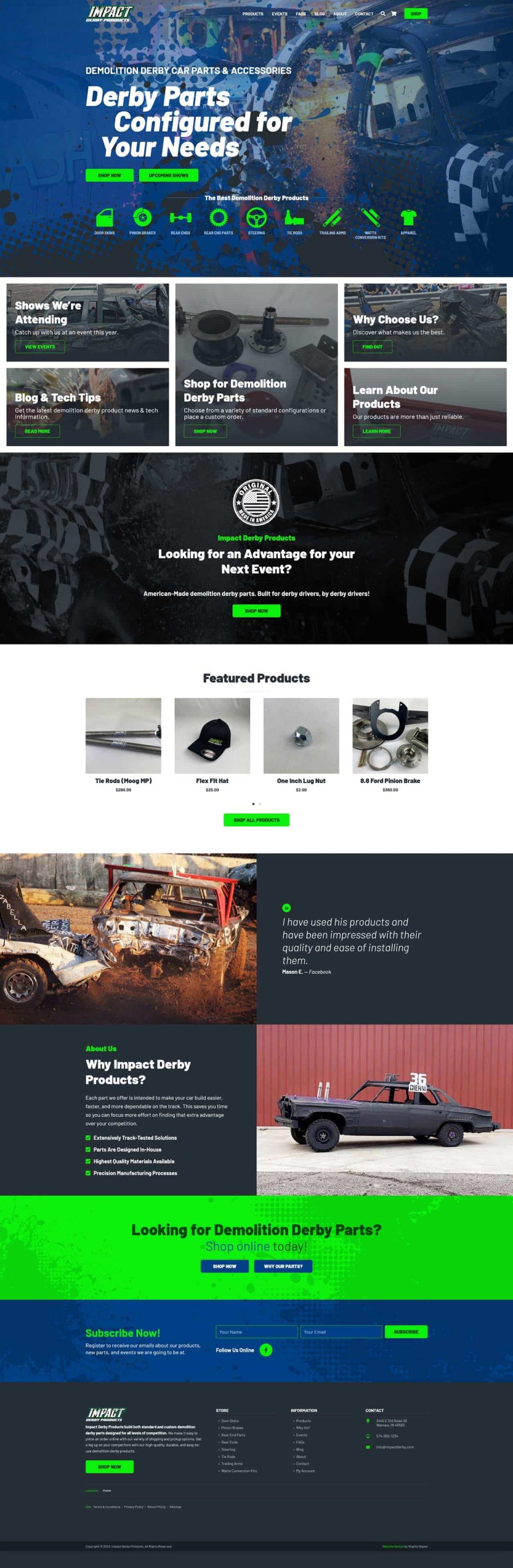 Impact Derby Products: Your go-to site for parts and services information.