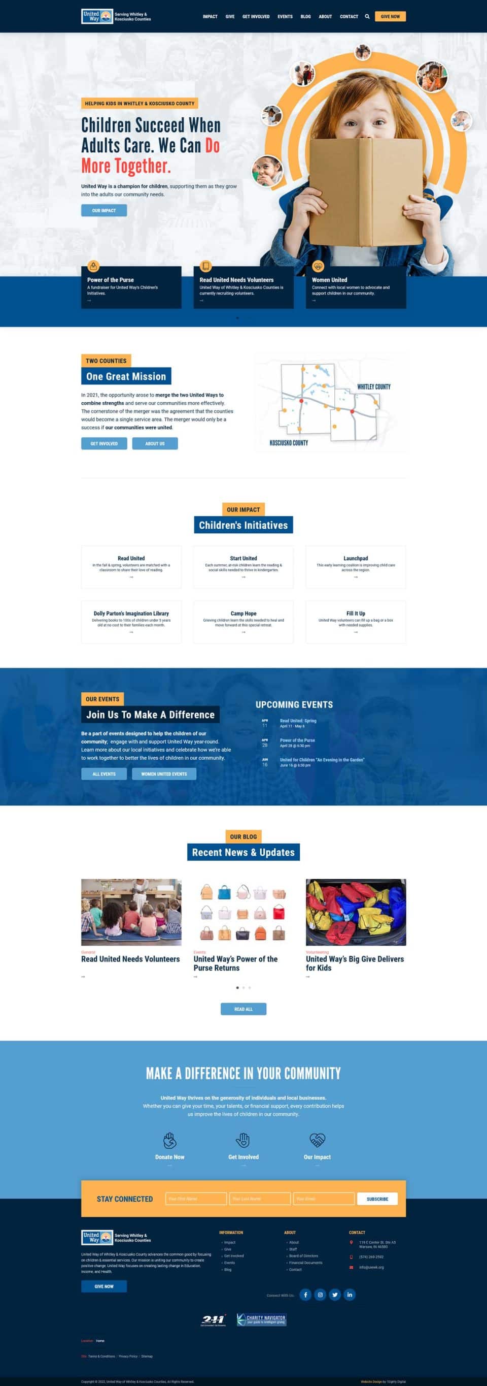 United Way of Whitley &#038; Kosciusko Counties homepage: kids programs and volunteer events.