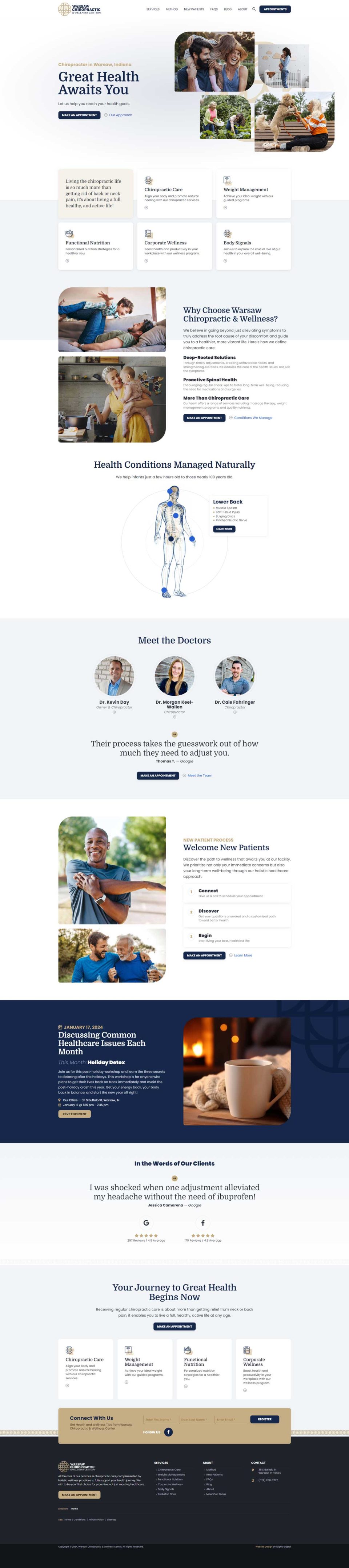 Warsaw Chiropractic & Wellness Center: doctor profiles and patient testimonials.